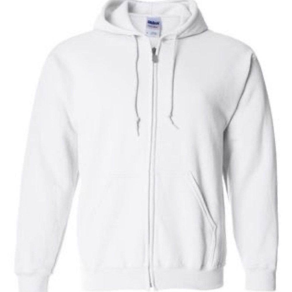 Gildan Heavy Blend Adult White Zip Hoodie